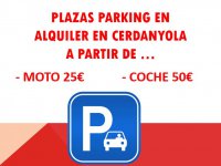 PLAZAS DE PARKING A PARTIR DE: MOTO 25€ COCHE 50€